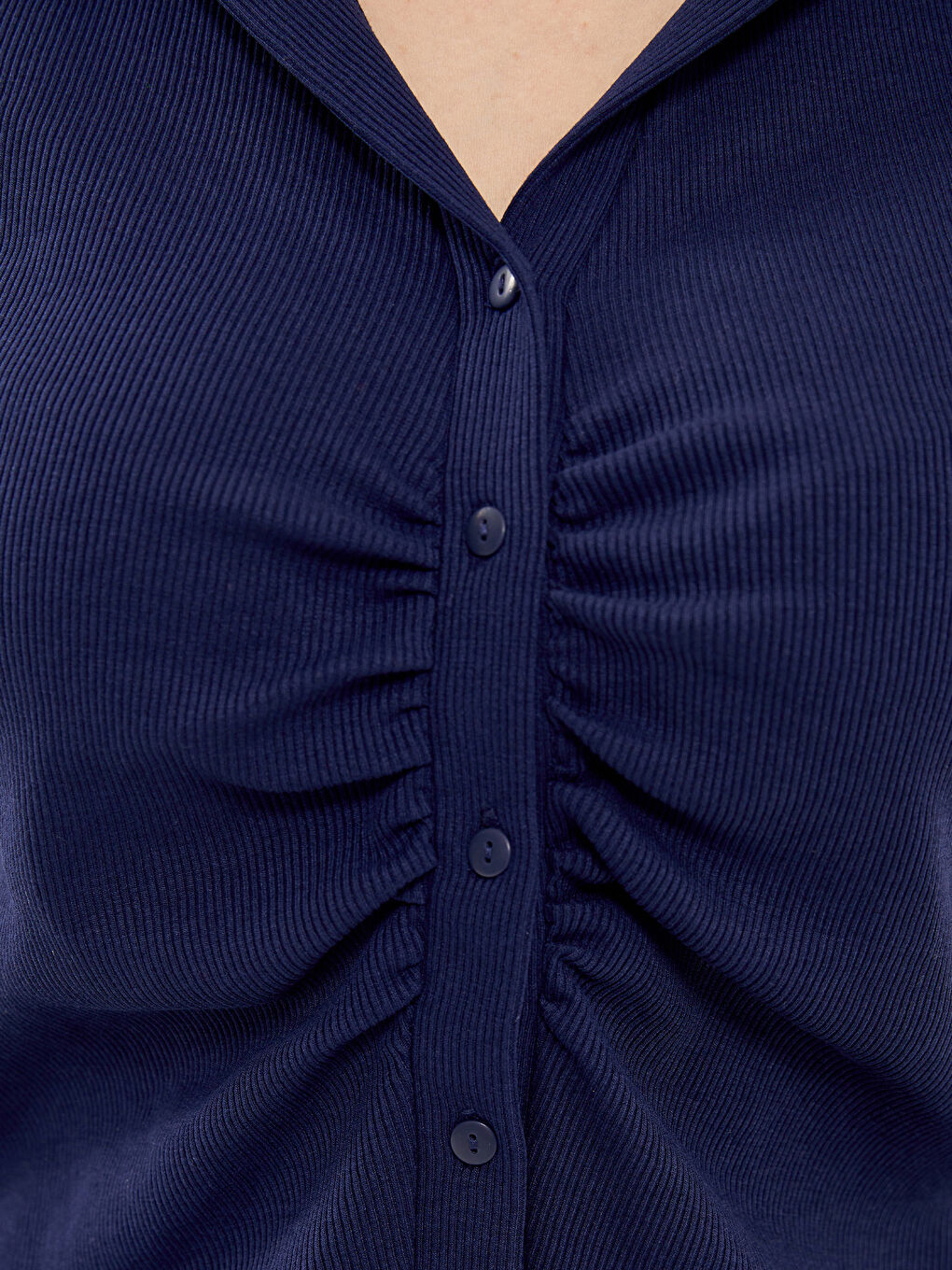 LCW Vision Textured Crop Women's Shirt -W4BQ10Z8-YHT
