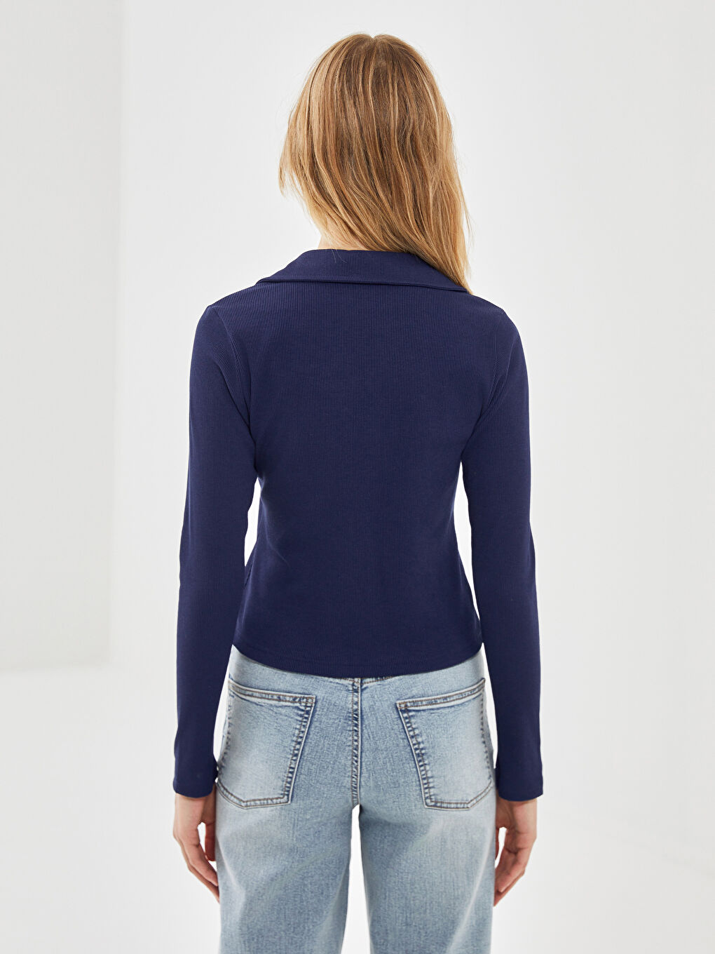 LCW Vision Textured Crop Women's Shirt -W4BQ10Z8-YHT