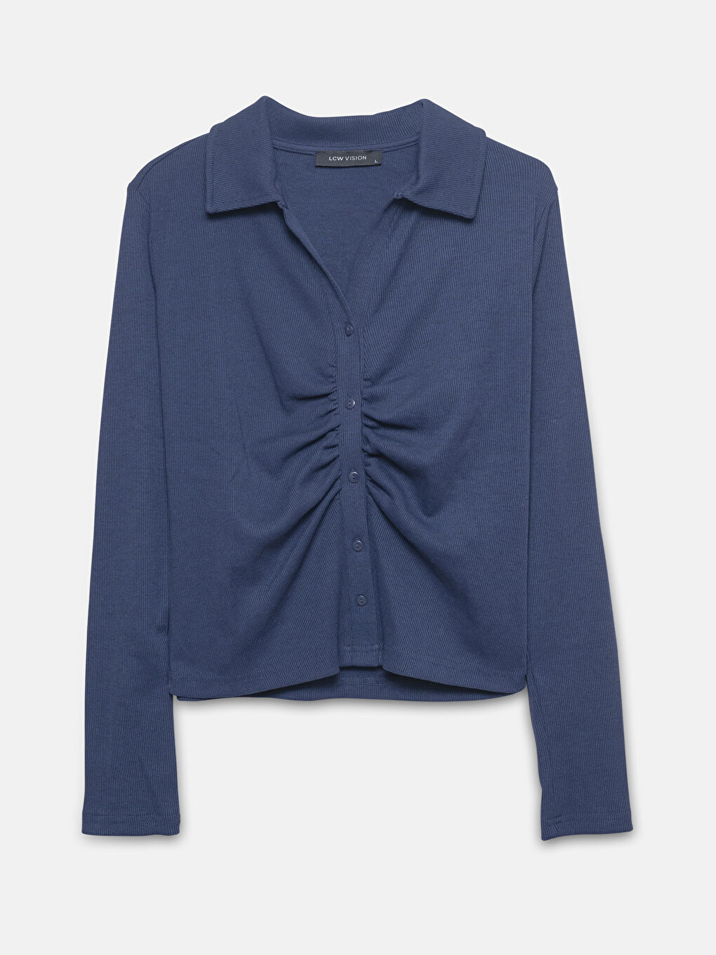 LCW Vision Textured Crop Women's Shirt -W4BQ10Z8-YHT