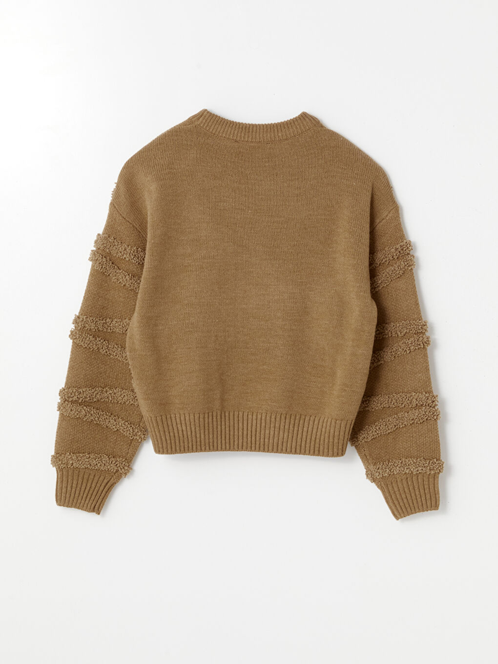 Crew Neck Textured Women's Knitwear Sweater -W4BQ30Z8-GMW