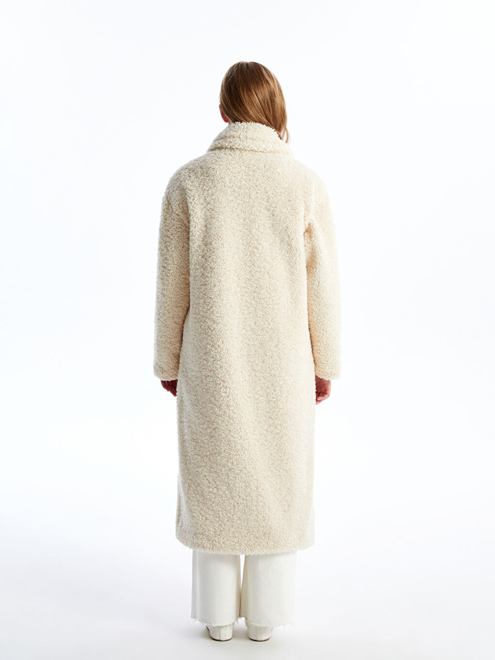 LC Waikiki Collared Neck Plain Long Sleeve Women's Overcoat -W4BQ36Z8-V9H