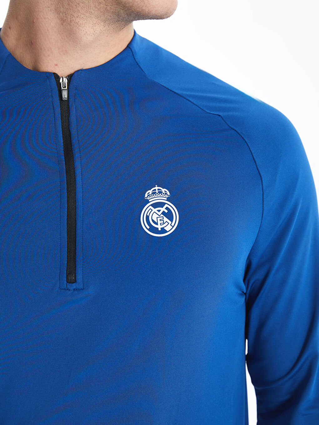 XSIDE ACTIVE Mavi Bisiklet Yaka Uzun Kollu Real Madrid Baskılı Erkek Taraftar Tişört - 2