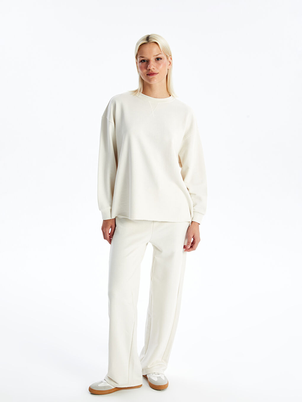 LCW Vision Crew Neck Oversize Women's Sweatshirt -W4BQ53Z8-FR4