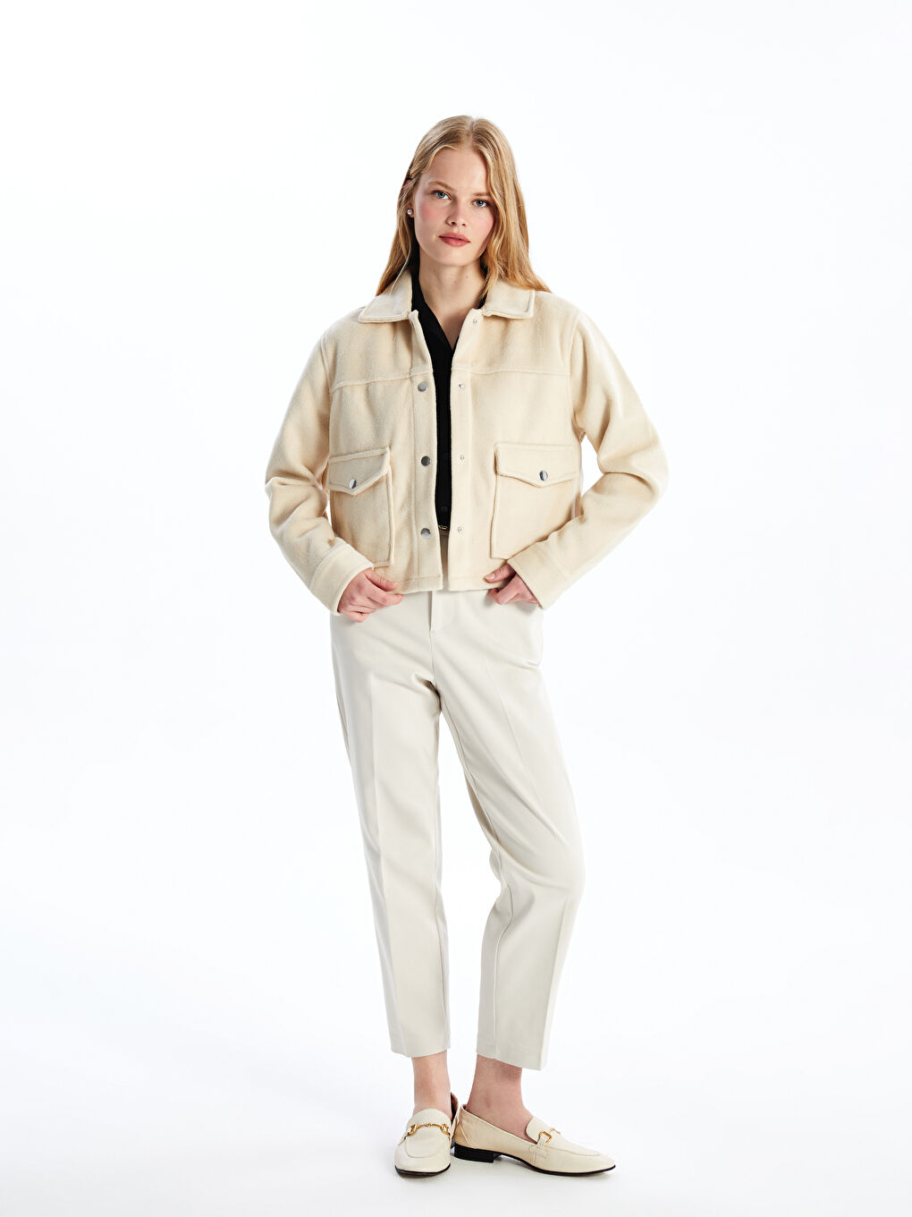 LCW Vision Shirt Collar Women's Cachet Jacket -W4BQ63Z8-DHA