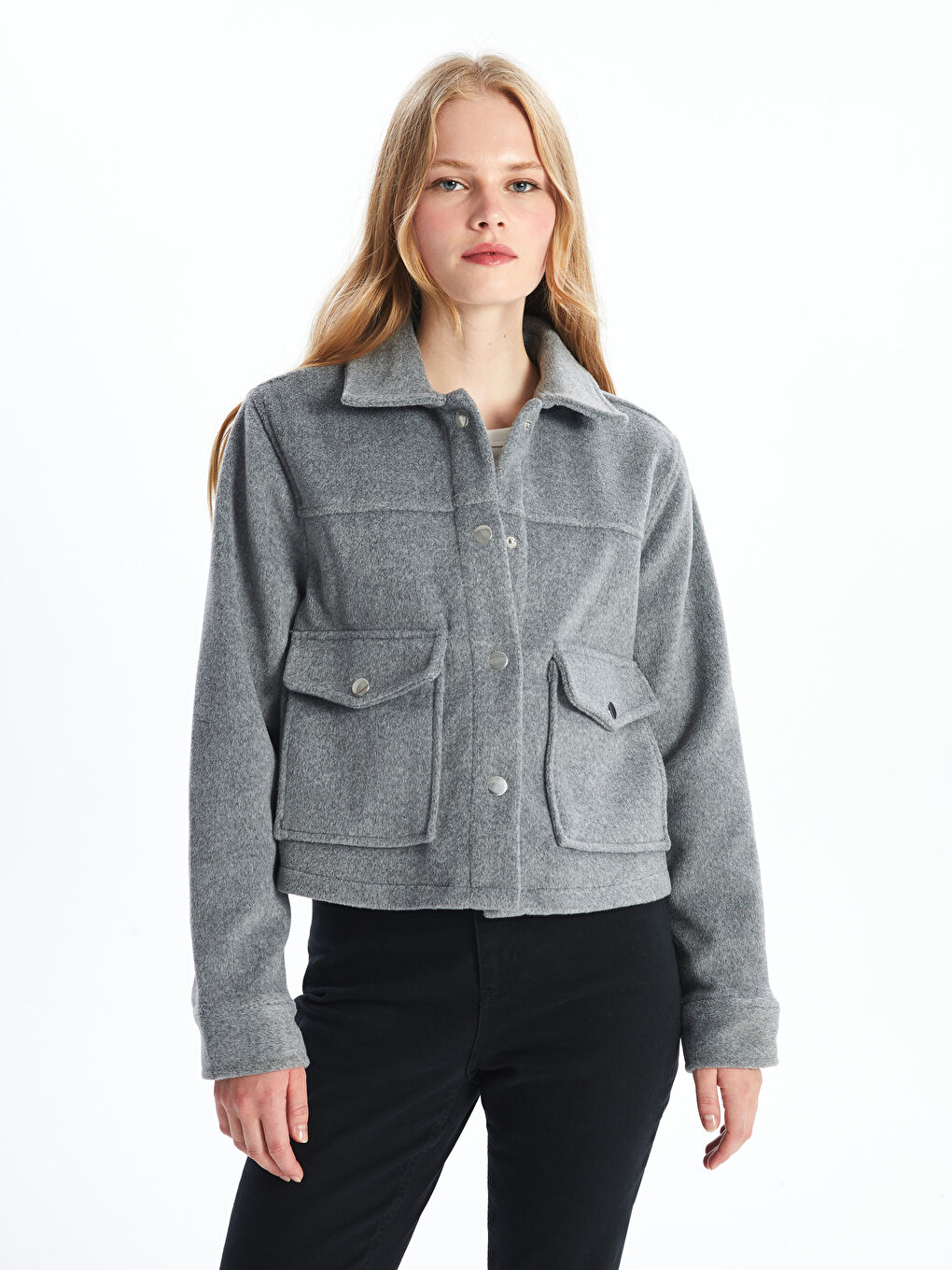 LCW Vision Shirt Collar Women's Cachet Jacket -W4BQ63Z8-JMD