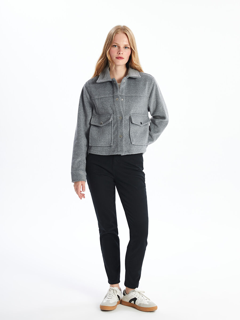LCW Vision Shirt Collar Women's Cachet Jacket -W4BQ63Z8-JMD