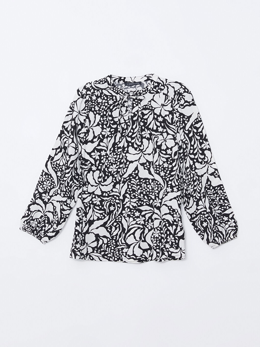 LCWAIKIKI Classic Tie Neck Patterned Women's Blouse -W4BQ69Z8-LU7