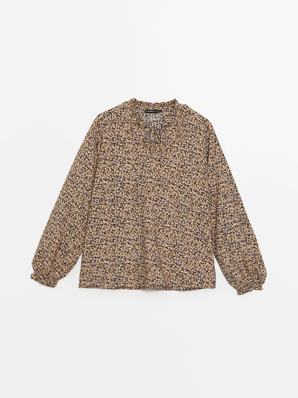 Tie Neck Patterned Women's Blouse-4