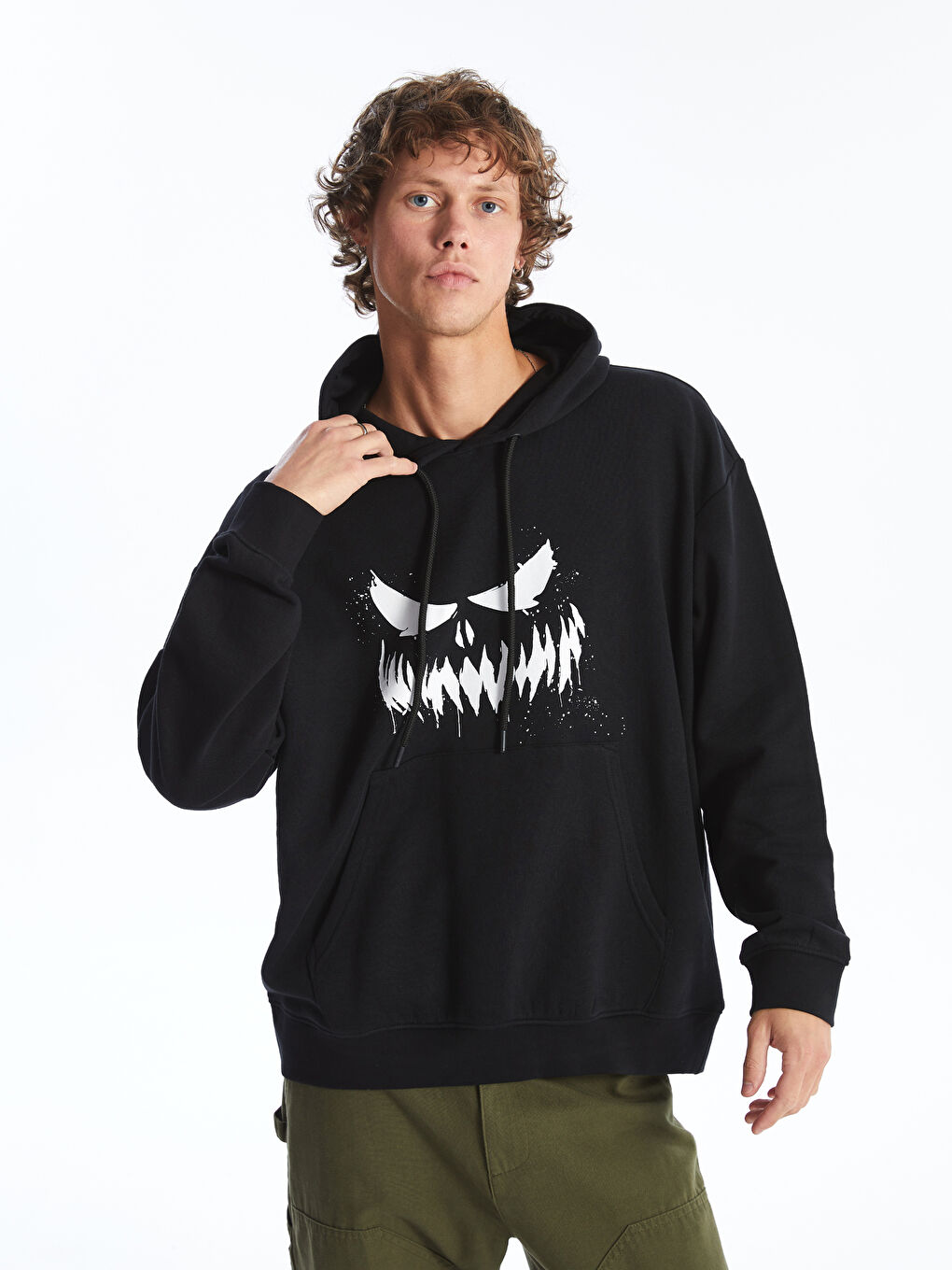 XSIDE H12 Langarm Bedrucktes Dickes Kapuzensweatshirt für Herren -W4BQ75Z8-CVL
