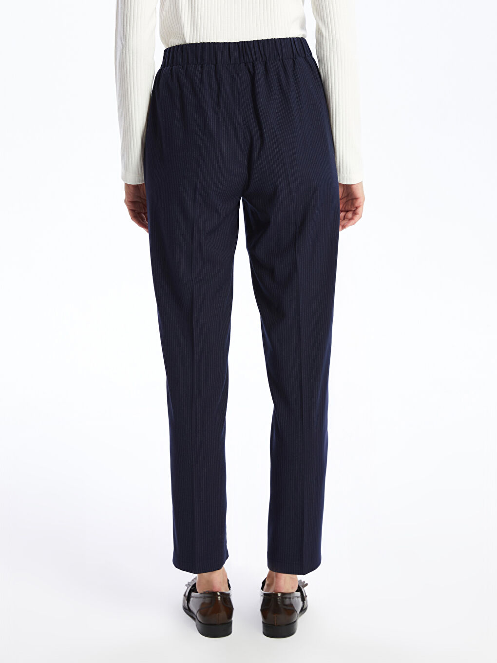 LCWAIKIKI Classic Elastic Waist Striped Women's Trousers -W4BQ98Z8-LGS