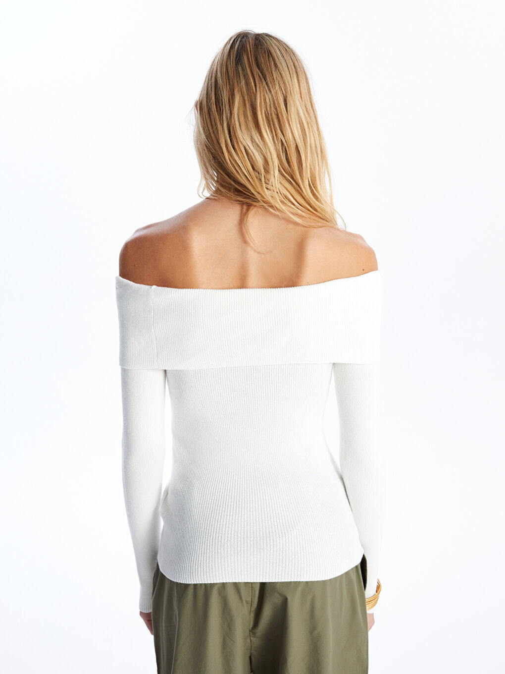 LCW Vision Slash Neck Textured Women's Knitwear Sweater -W4BR41Z8-FDU