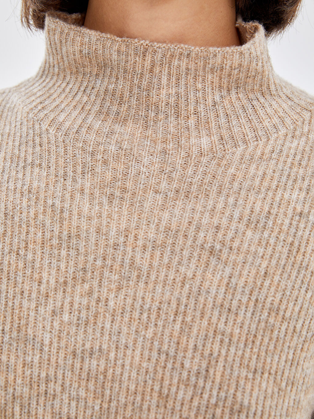 LCW Vision Halber Rollkragen Oversize Damen Strickpullover -W4BR44Z8-D4N