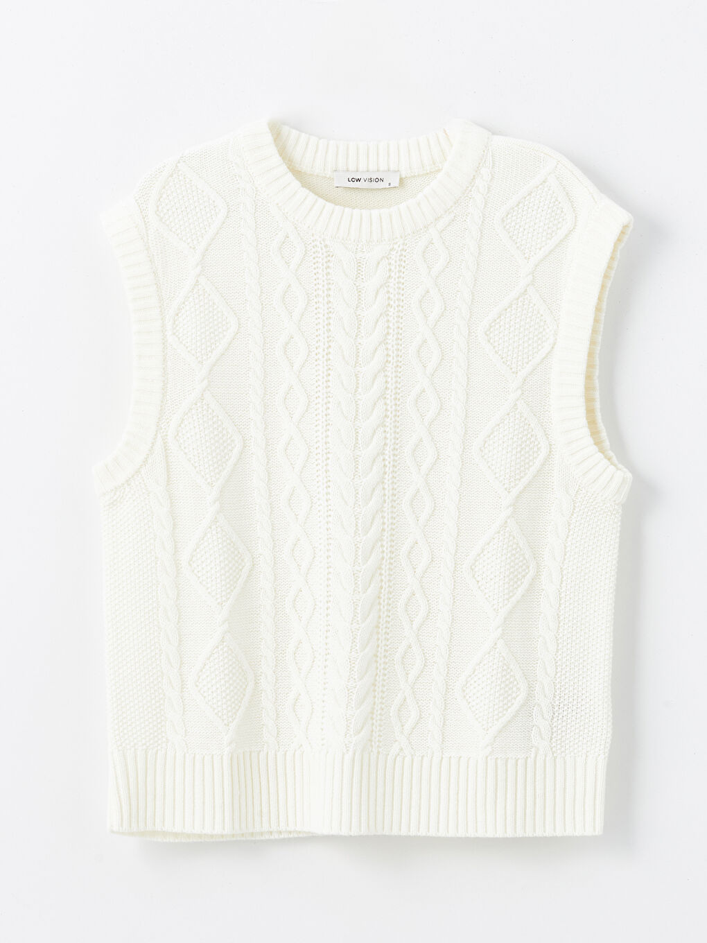 Žena EKRU Prsluk od pletiva-4