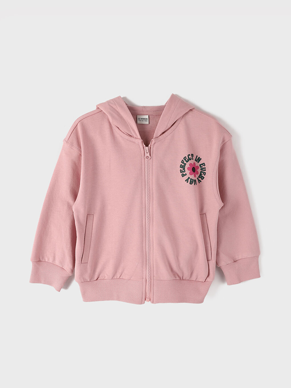 Hooded Girls' Thick Zip-Up Sweatshirt