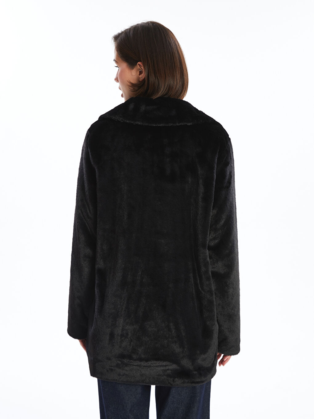 LCWAIKIKI Classic Jackenkragen Langarm Plüsch Mantel für Damen -W4BT06Z8-CVL