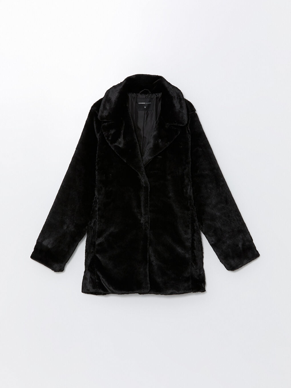 LCWAIKIKI Classic Jackenkragen Langarm Plüsch Mantel für Damen -W4BT06Z8-CVL