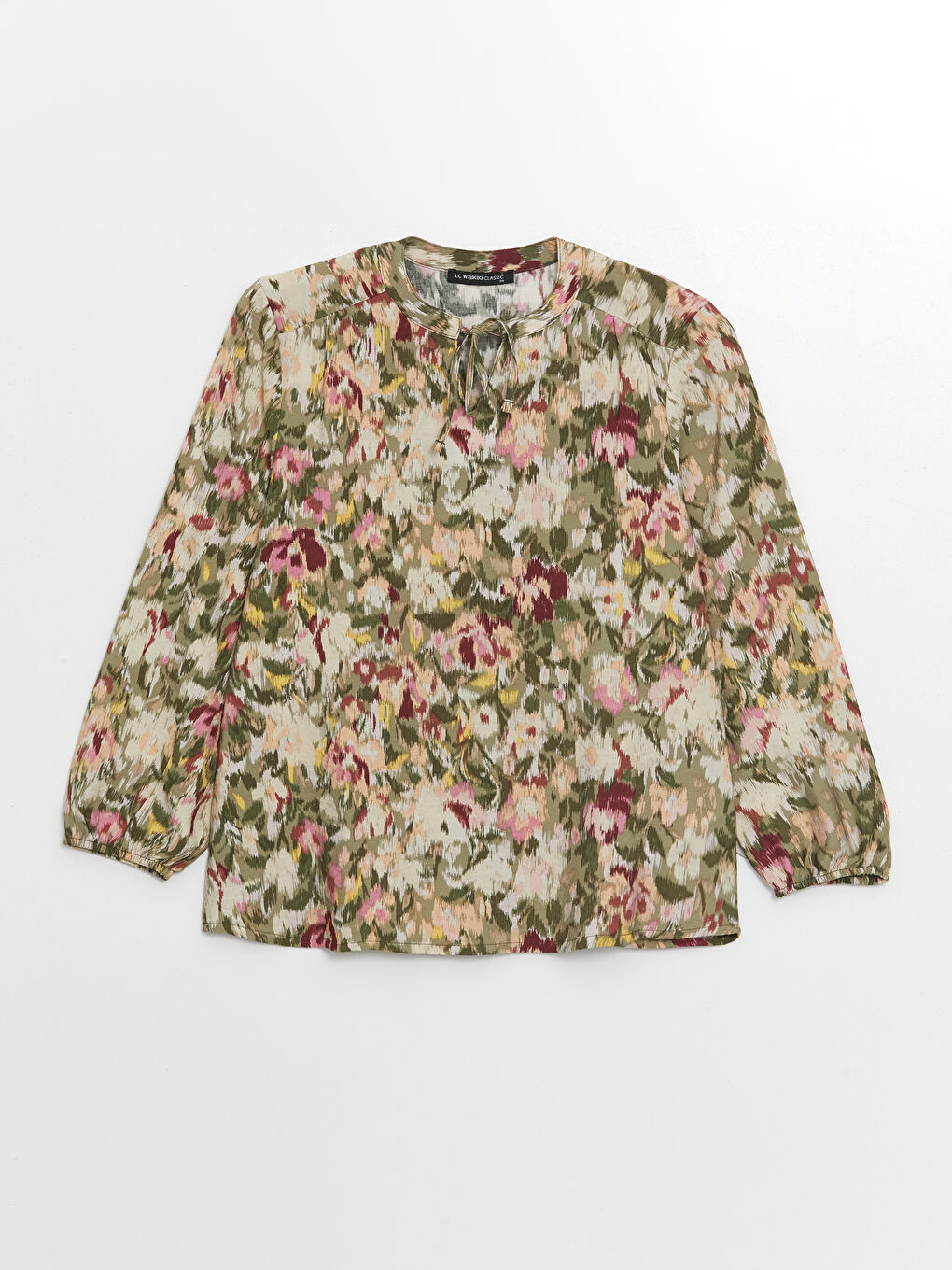 Tie Neck Floral Women's Blouse-5