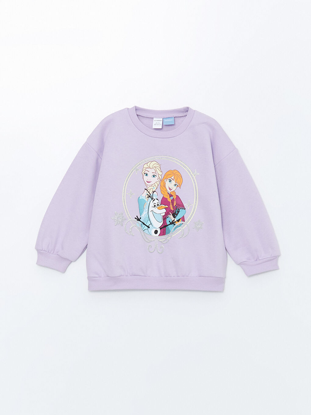 LCW baby Lila Bisiklet Yaka Elsa Baskılı Kız Bebek Sweatshirt 2'li - 1