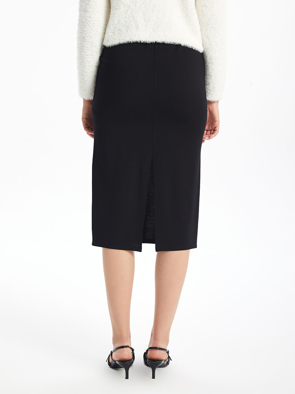 LCW Vision Women's Pencil Skirt with Elasticated Waist -W4BT35Z8-CVL