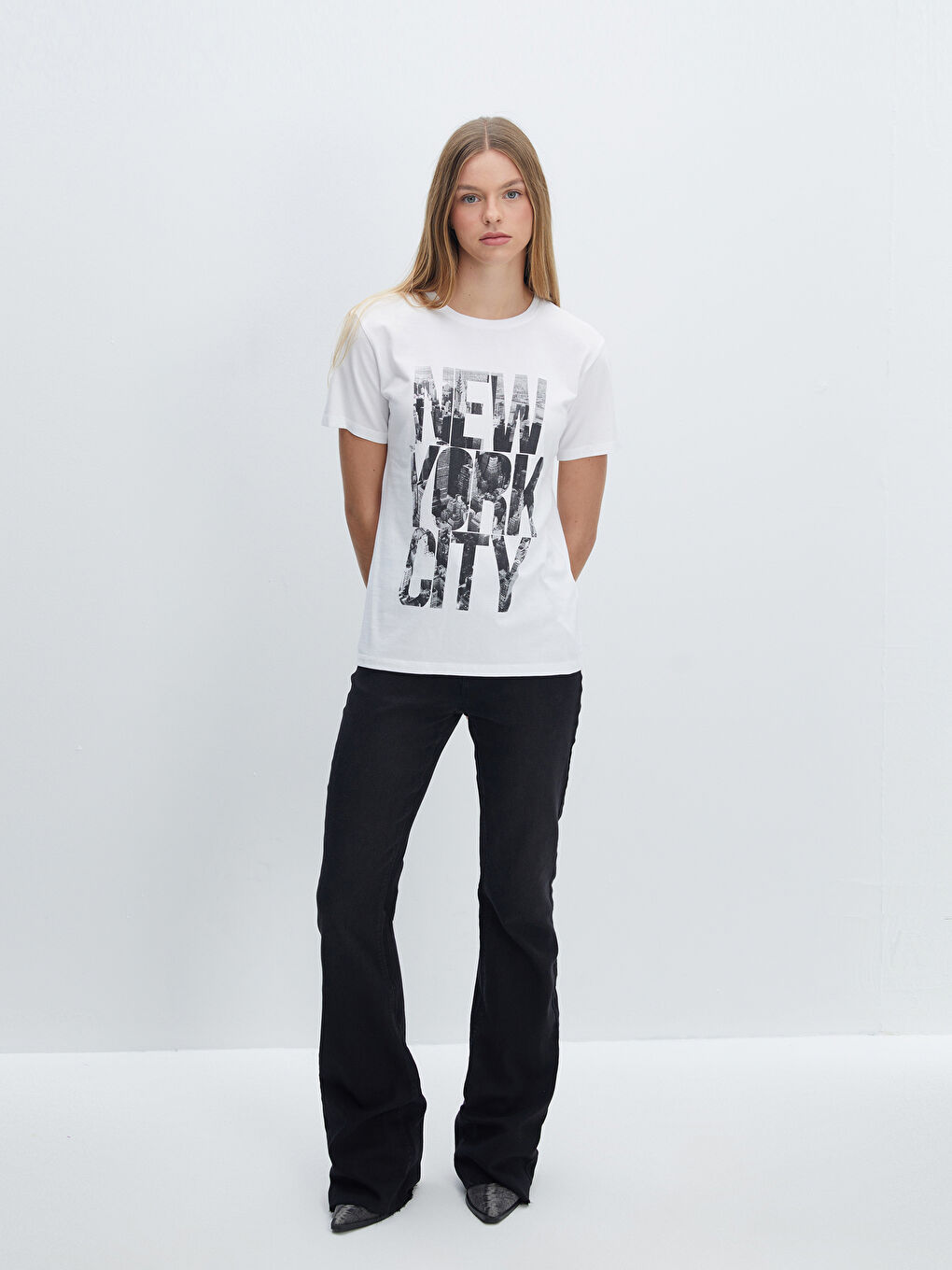 Crew Neck Printed Short Sleeve Women's T-Shirt-1