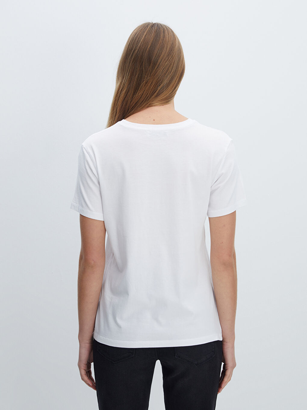 Crew Neck Printed Short Sleeve Women's T-Shirt-3