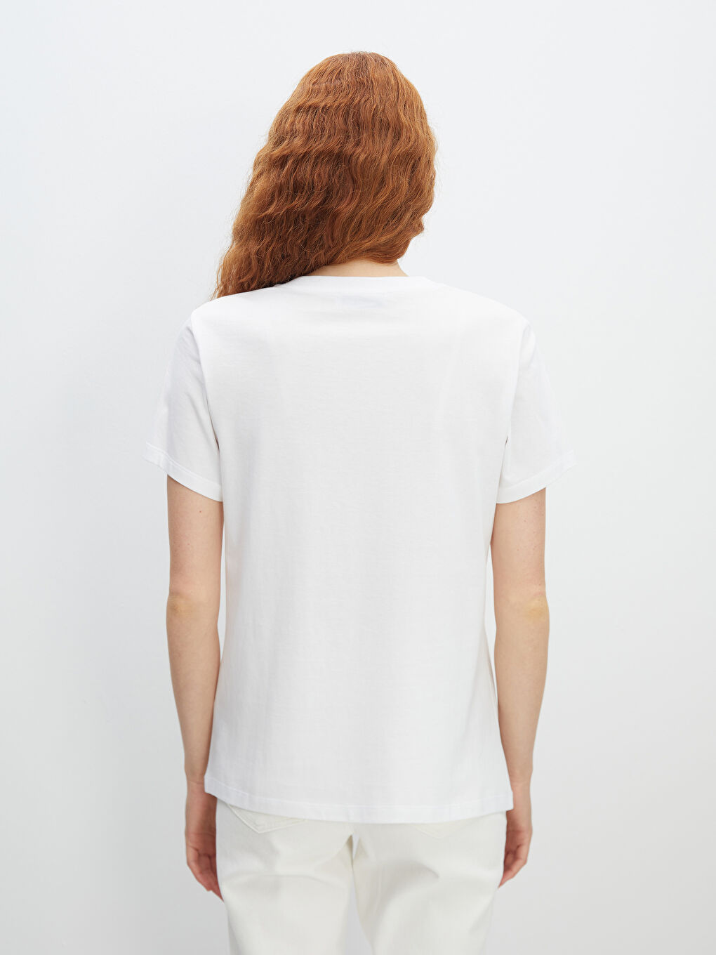 Crew Neck Printed Short Sleeve Women's T-Shirt-3