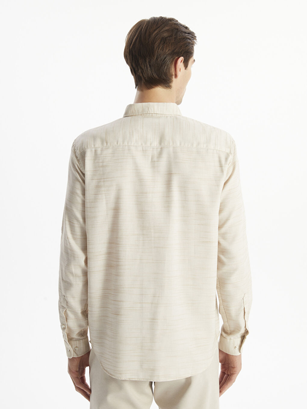 Slim Fit Long Sleeve Men's Shirt-3