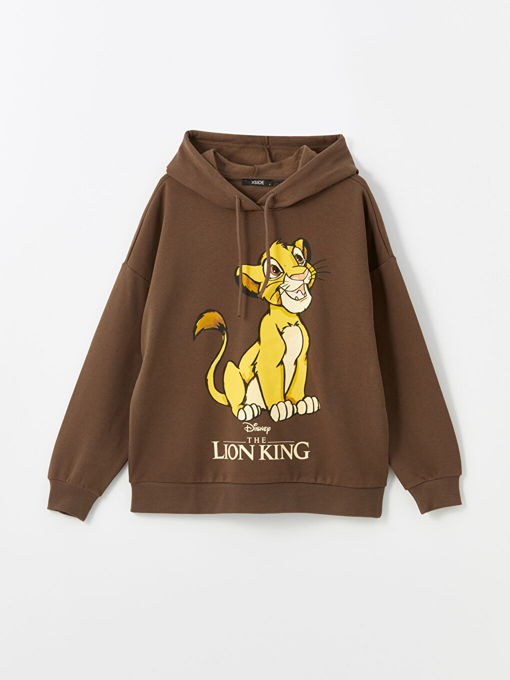 XSIDE Kahverengi Aslan Kral Baskılı Kadın Kalın Hoodie - 4