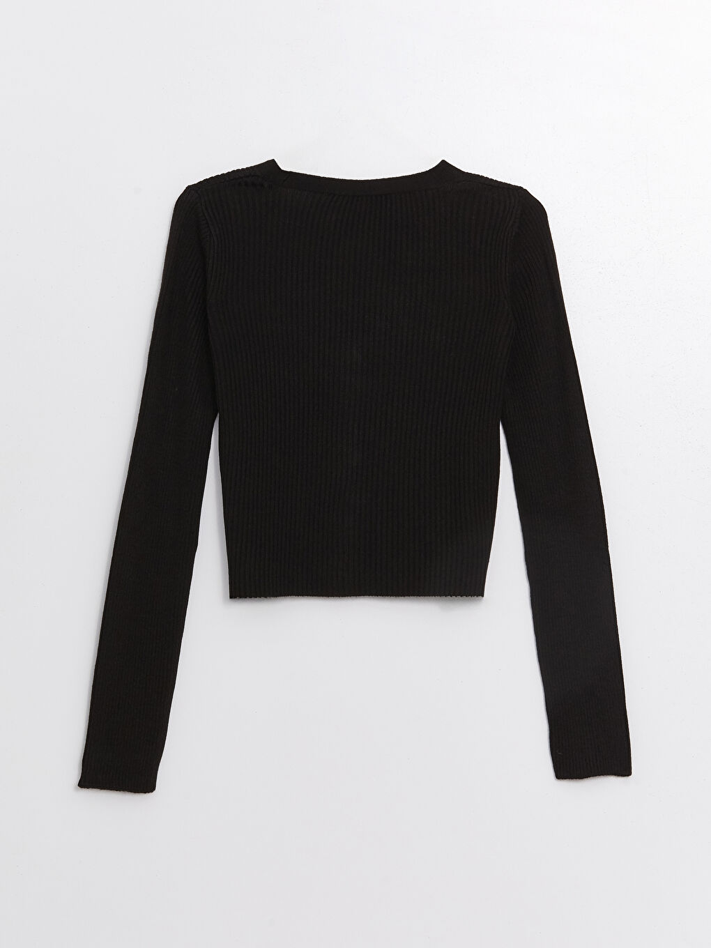 Siyah V Yaka Kadın Triko Hırka-1