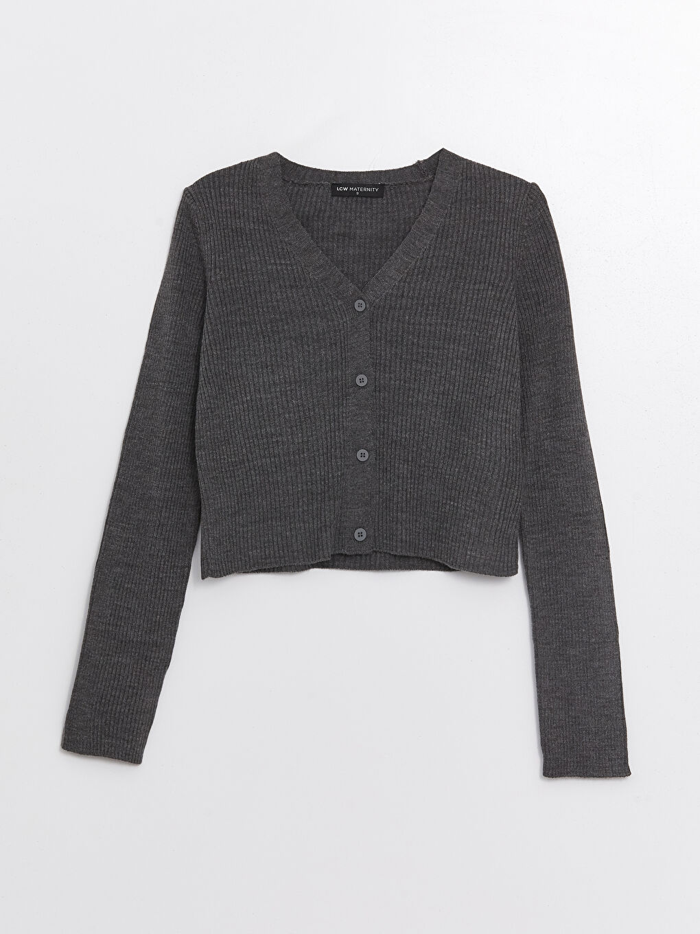 Antrasit V Yaka Kadın Triko Hırka