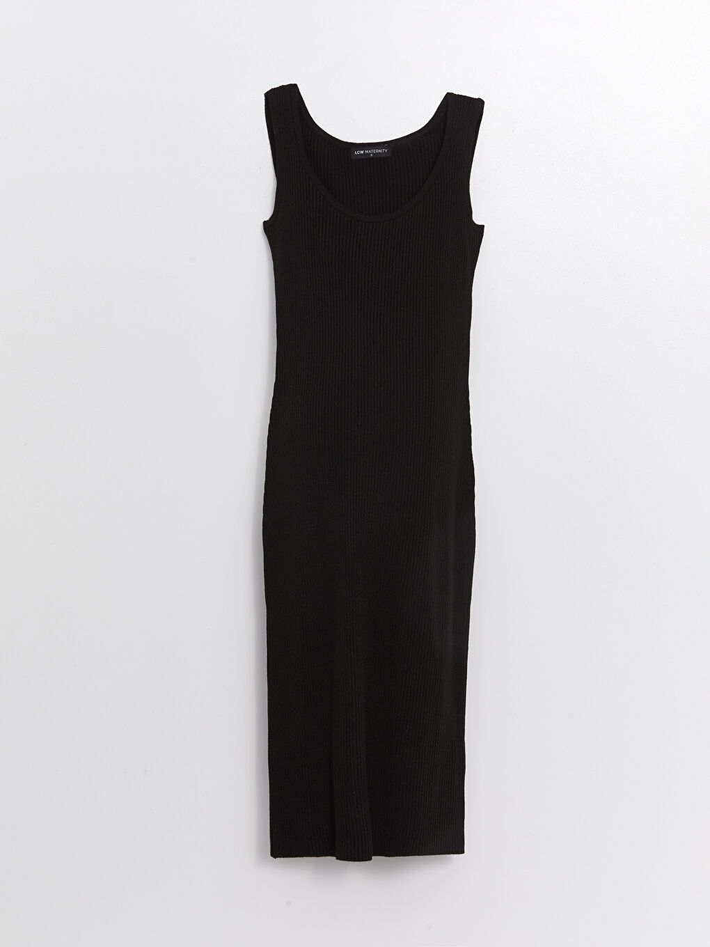 Siyah U Yaka Triko Elbise