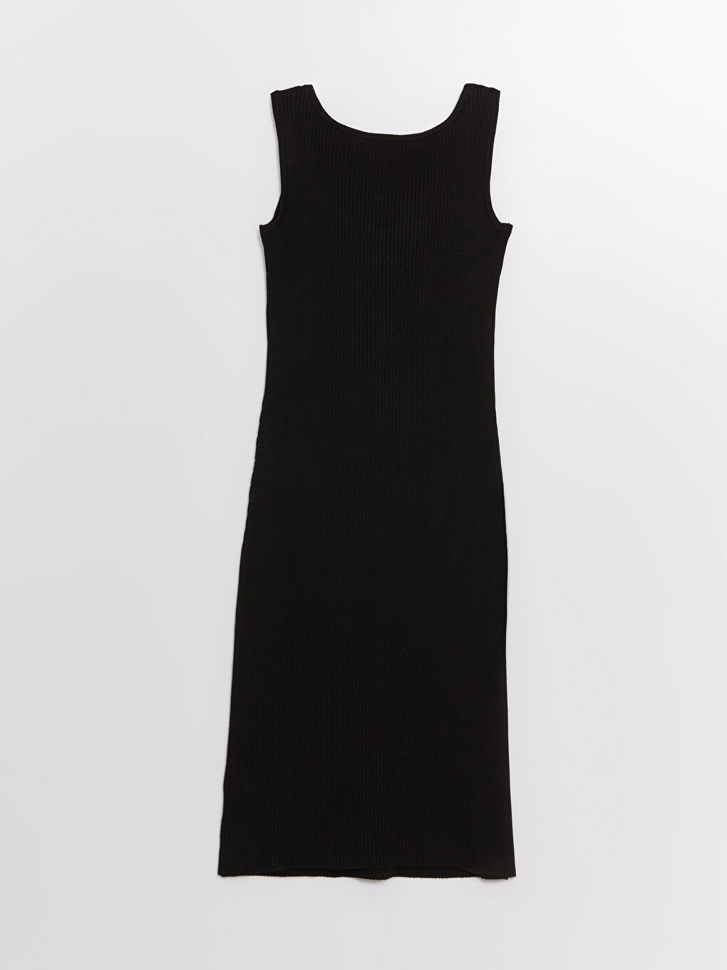 Siyah U Yaka Triko Elbise-1