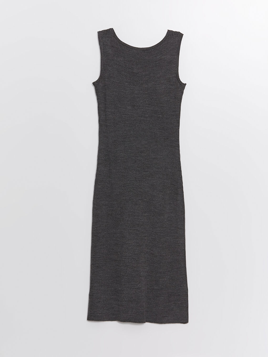 Antrasit U Yaka Triko Elbise-1