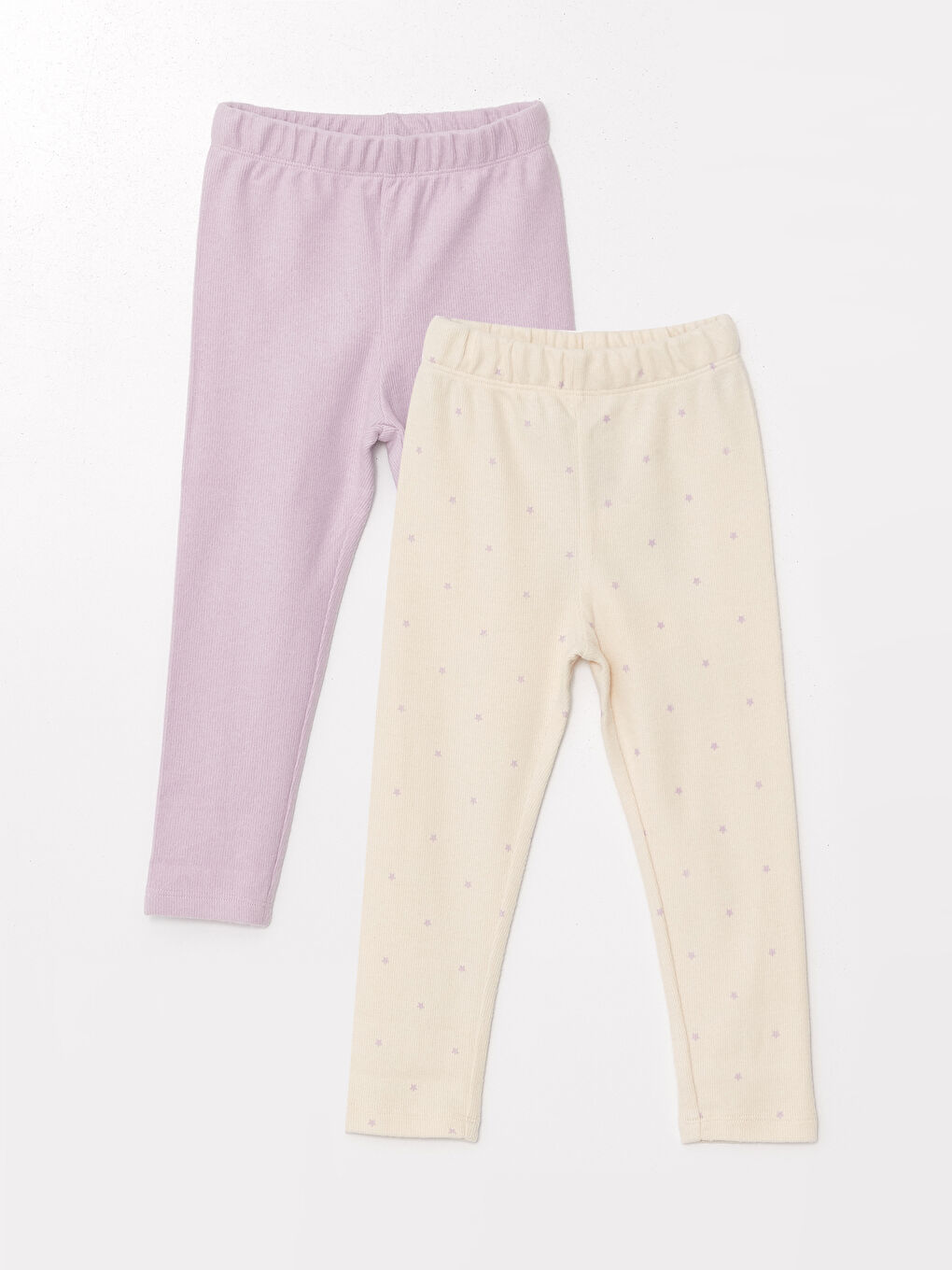 Elasticated Waist Basic Girls' Leggings 2 Pack -W4BU77Z1-LRA
