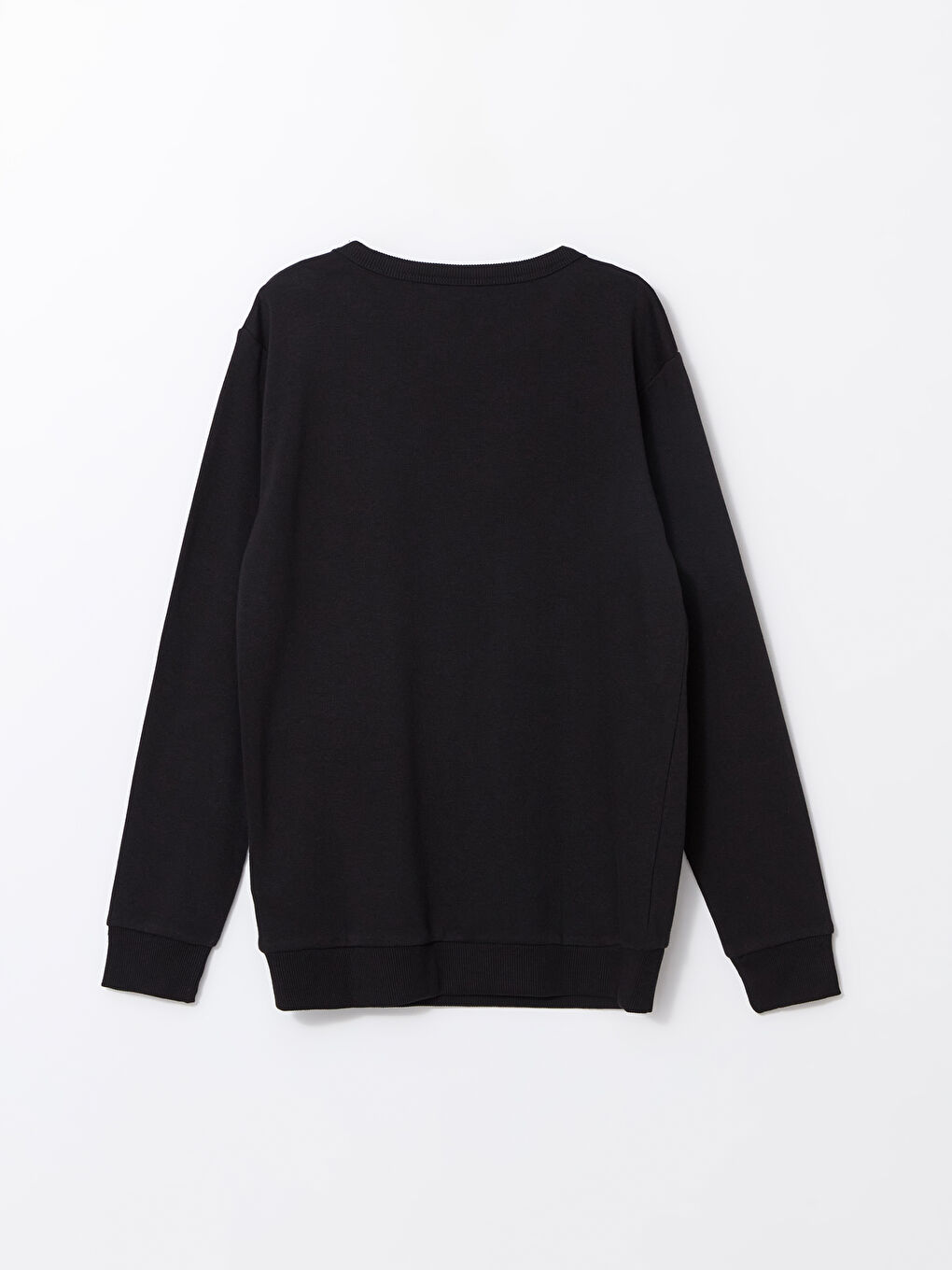 Siyah Bisiklet Yaka Erkek Çocuk Sweatshirt-1