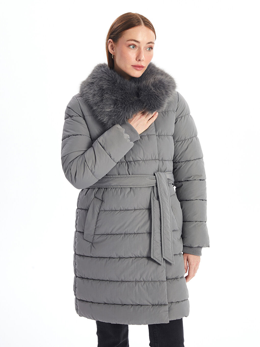 Fur Detailed Women's Puffer Coat