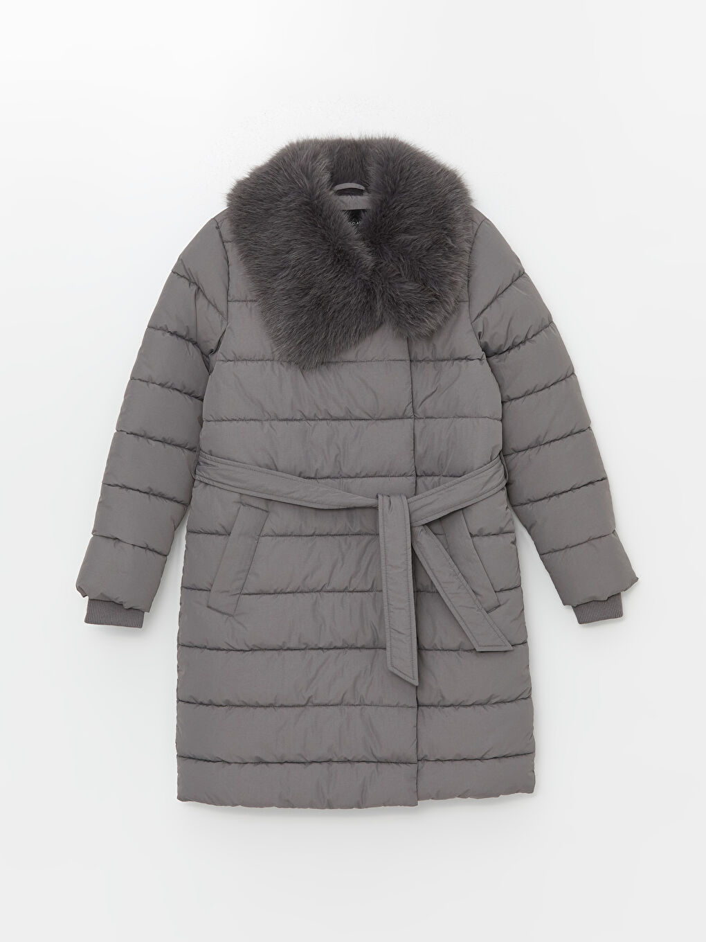 Fur Detailed Women's Puffer Coat-5
