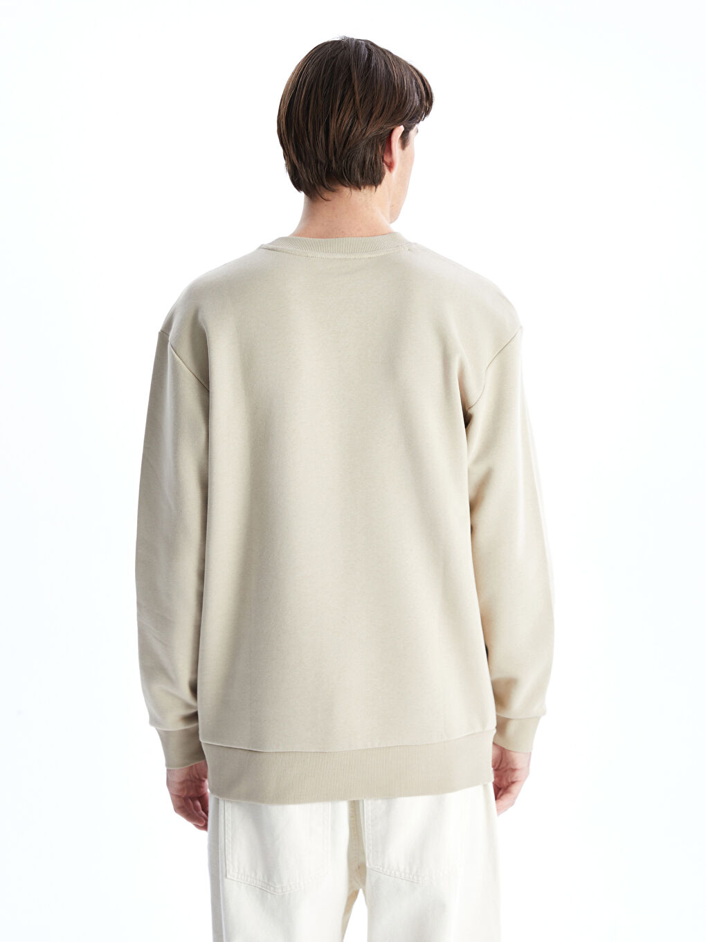 Свитшот Мужской Однотонный с Круглым Вырезом-3