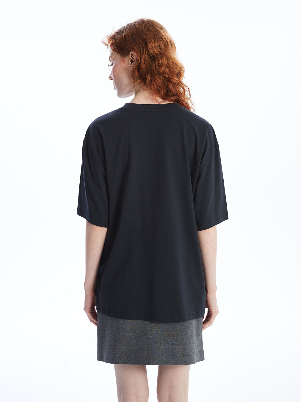Crew Neck Printed Oversize Women's T-Shirt-3