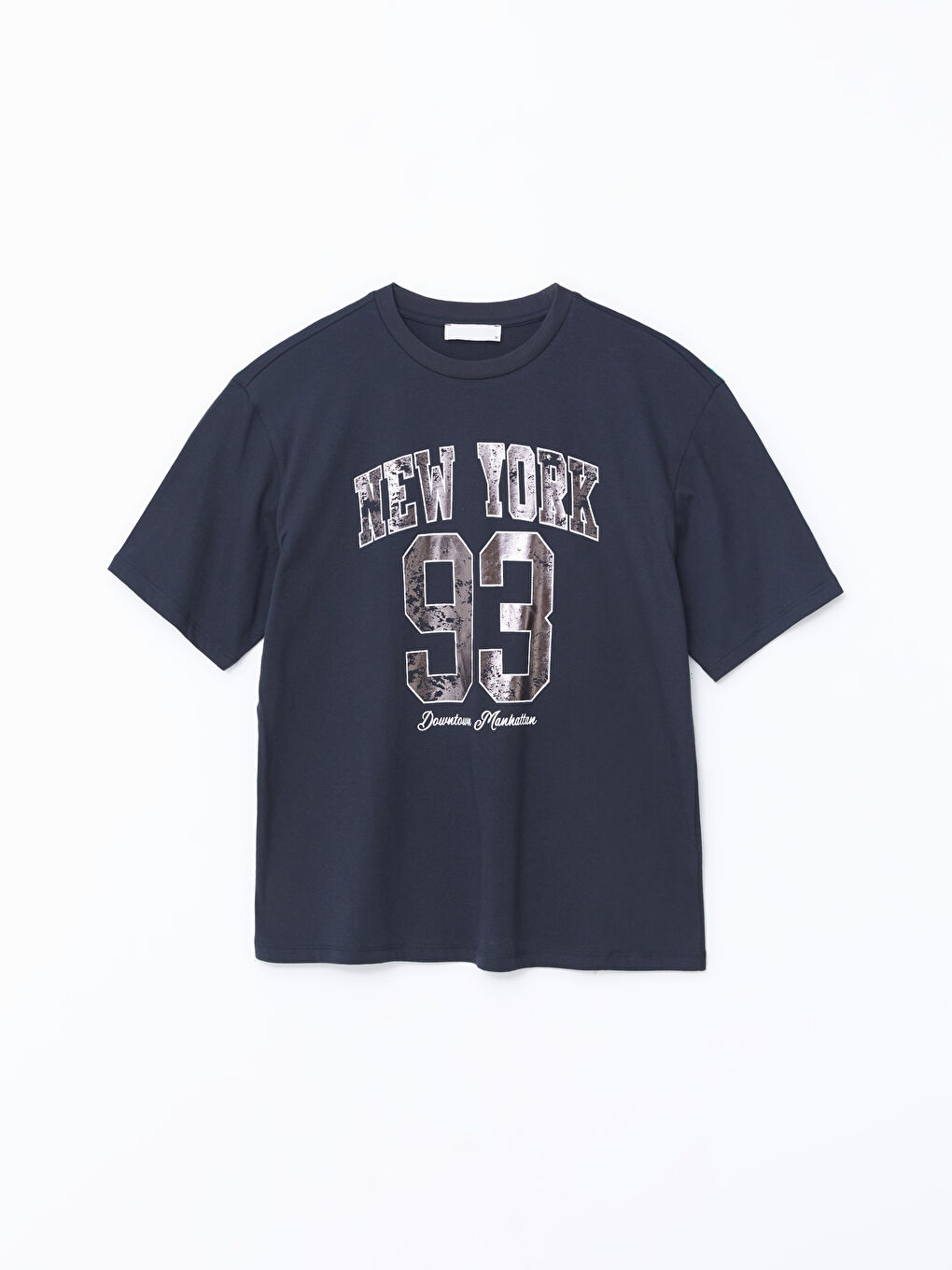 Crew Neck Printed Oversize Women's T-Shirt-4