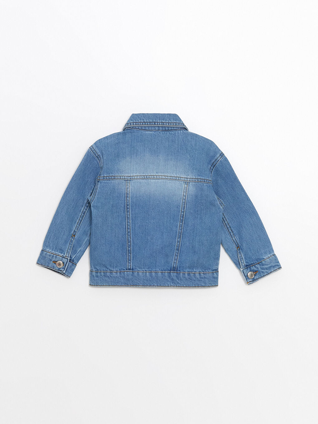 LCW Kids Collared Neck Basic Girls' Denim Jacket -W4BY17Z1-SHK