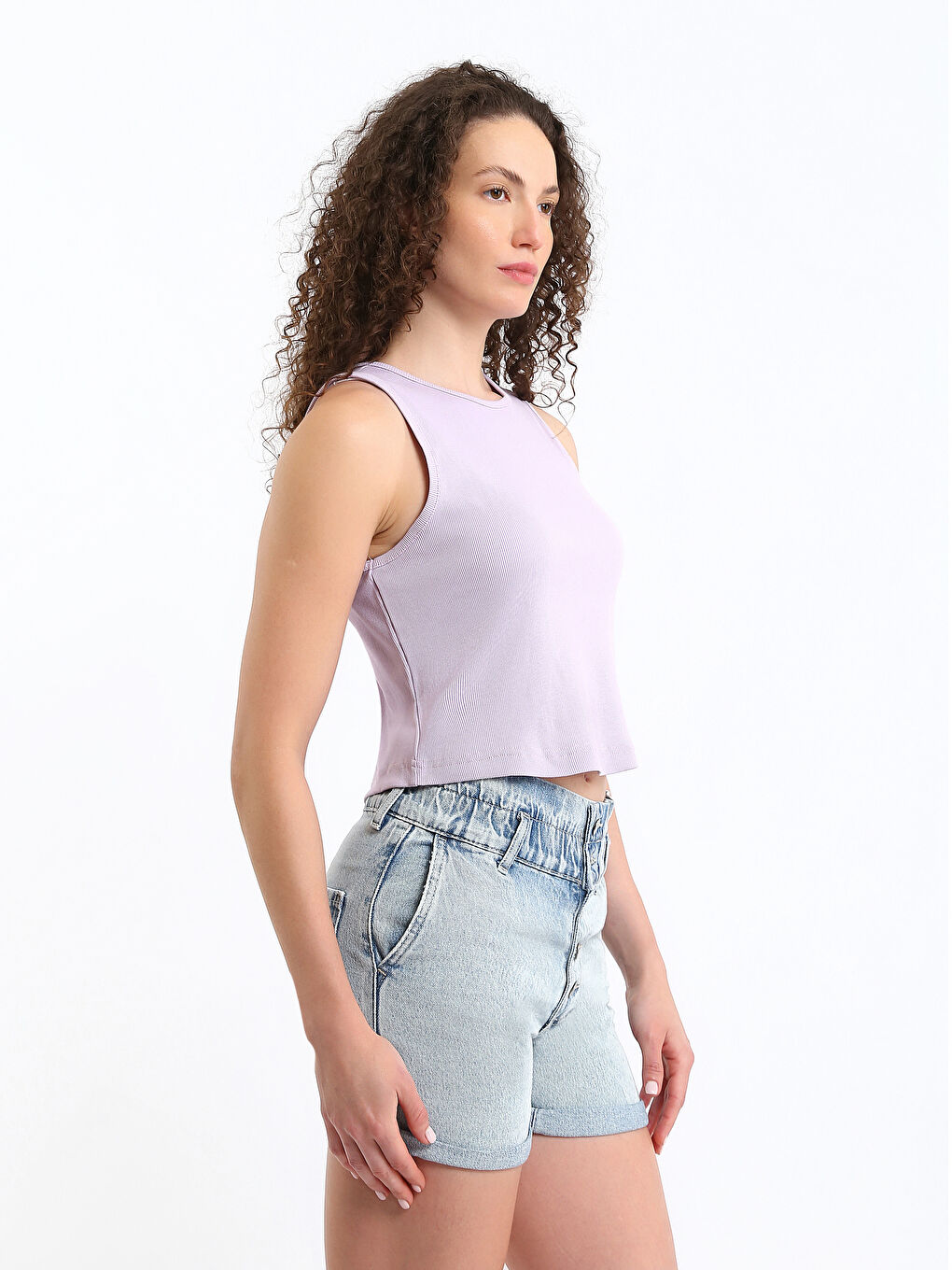 Crew Neck Women's Crop Top-3