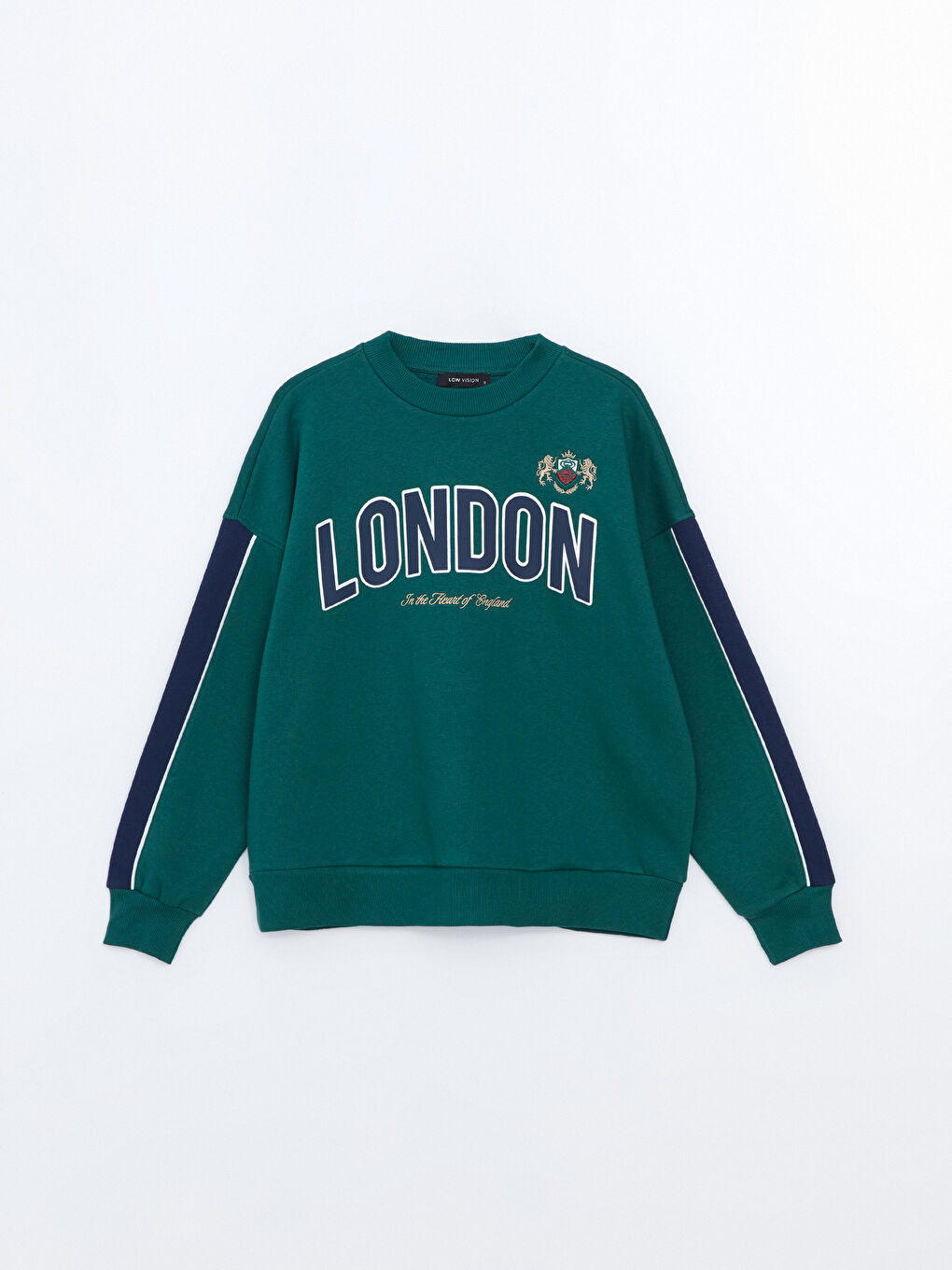 LCW Vision Yeşil Baskılı Oversize Kadın Kalın Sweatshirt - 4