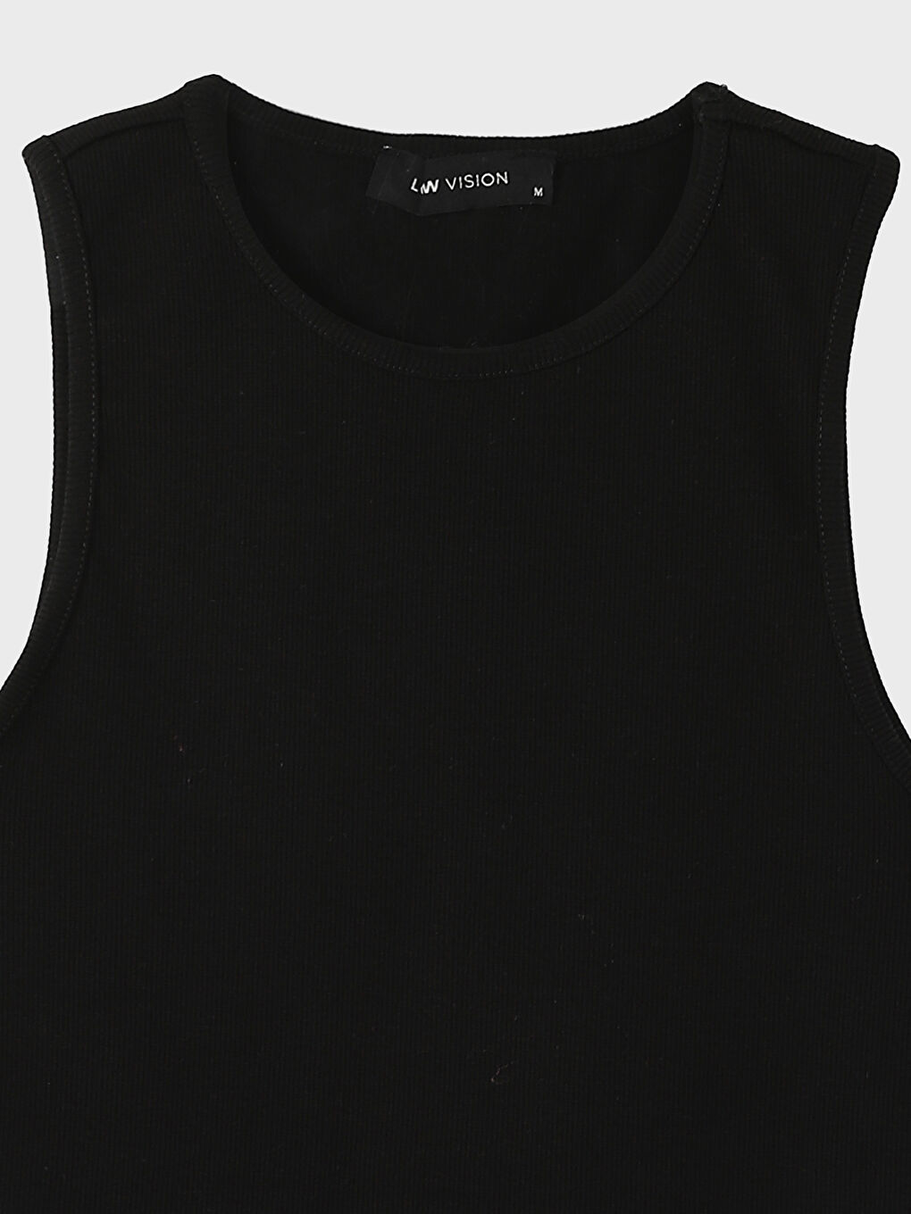 تانك توب للسيدات قصير بتصميم مضلع وياقة دائرية-3