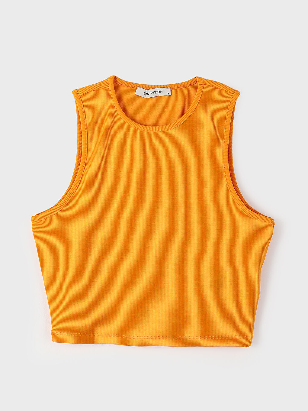 Crew Neck Textured Crop Women's Tank Top