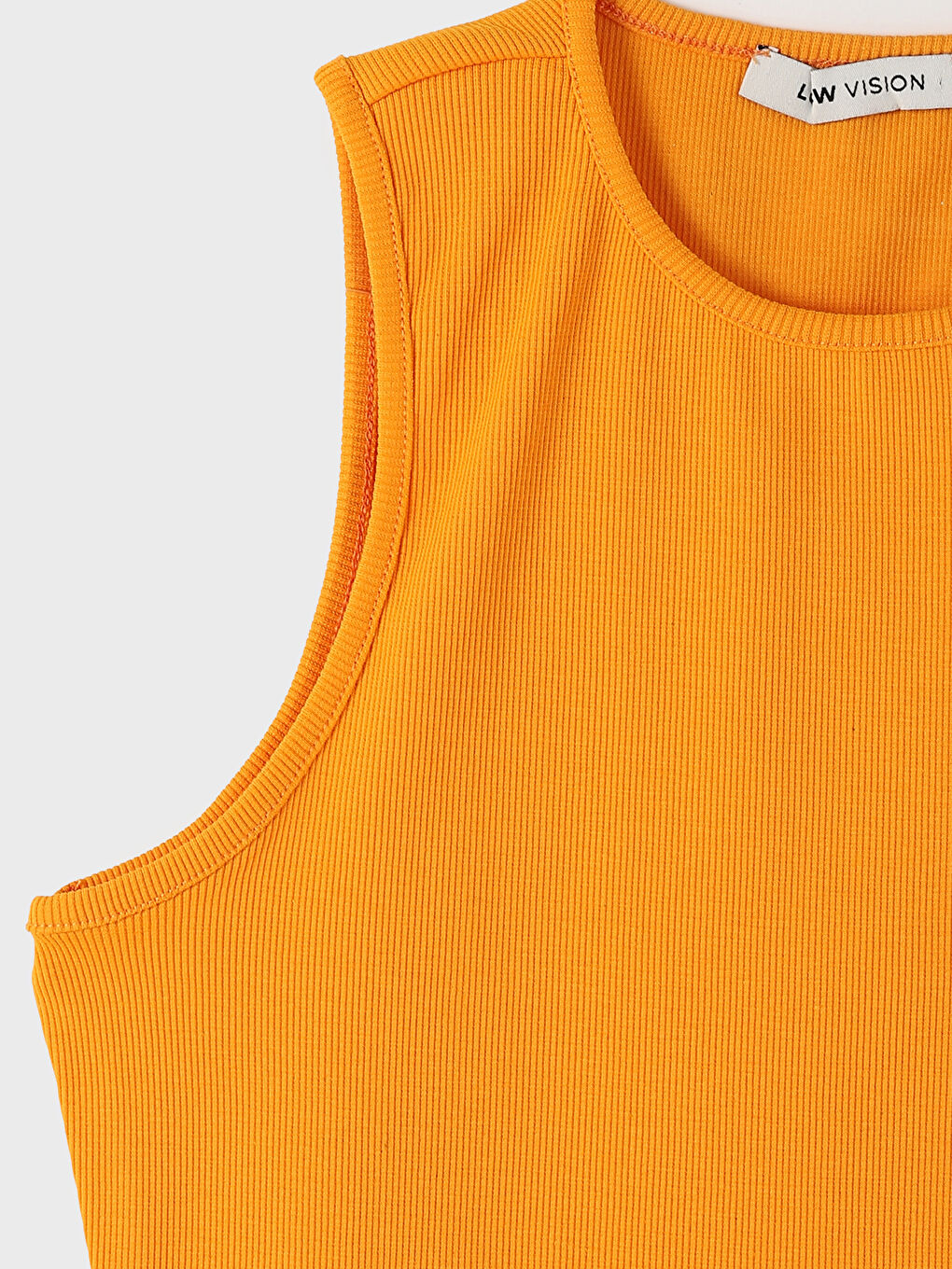 Crew Neck Textured Crop Women's Tank Top-2