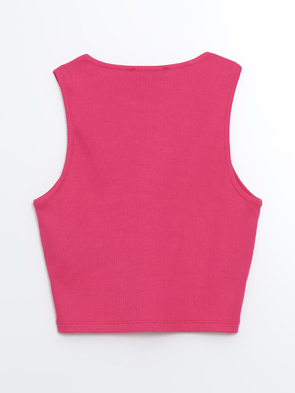 تانك توب للسيدات قصير بتصميم مضلع وياقة دائرية-5