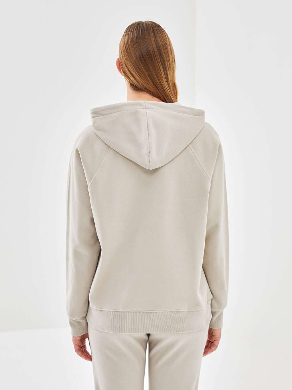 LCW Vision Açık Gri Oversize Kadın Hoodie - 3