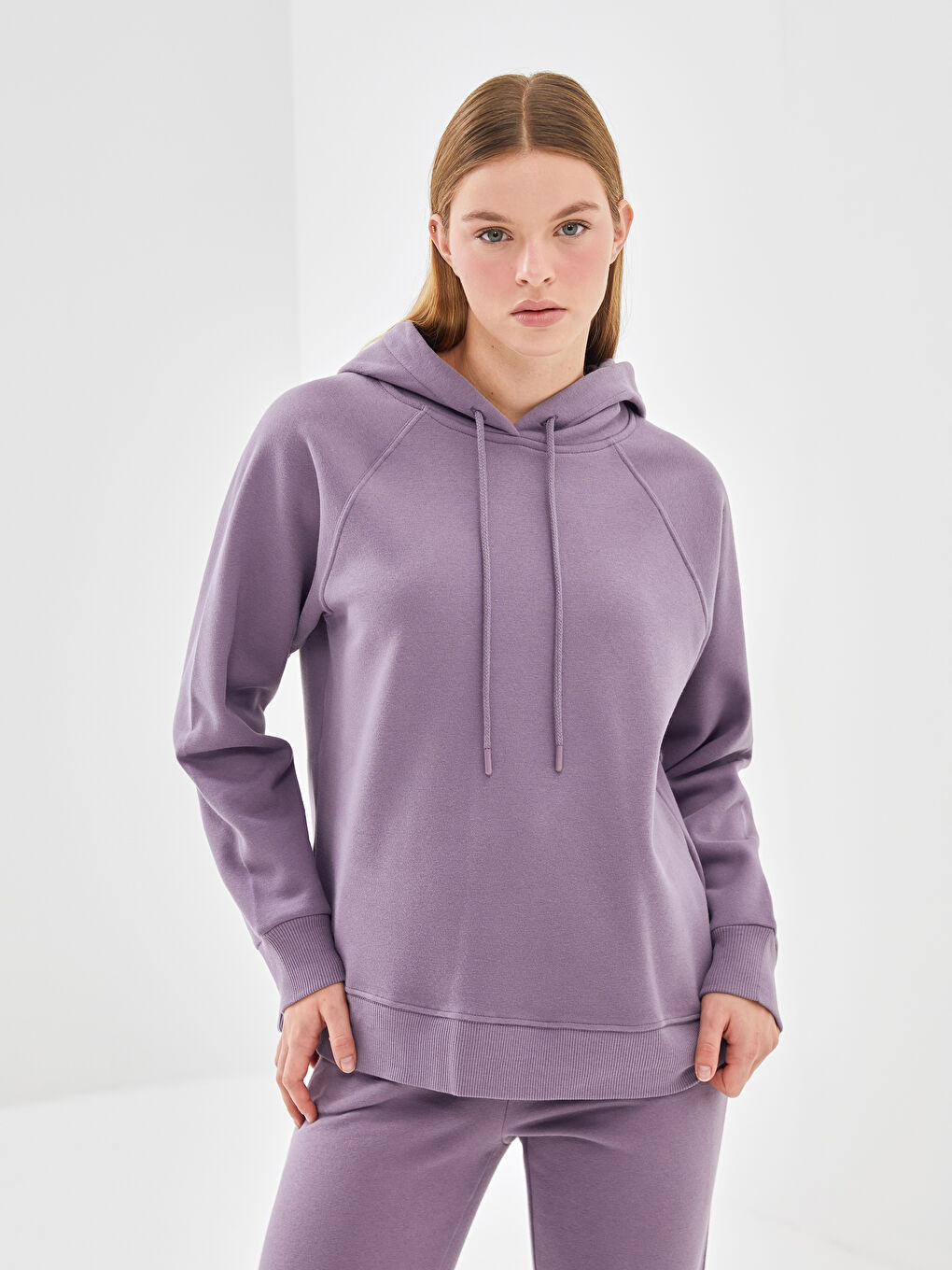 LCW Vision Mat Mor Oversize Kadın Hoodie