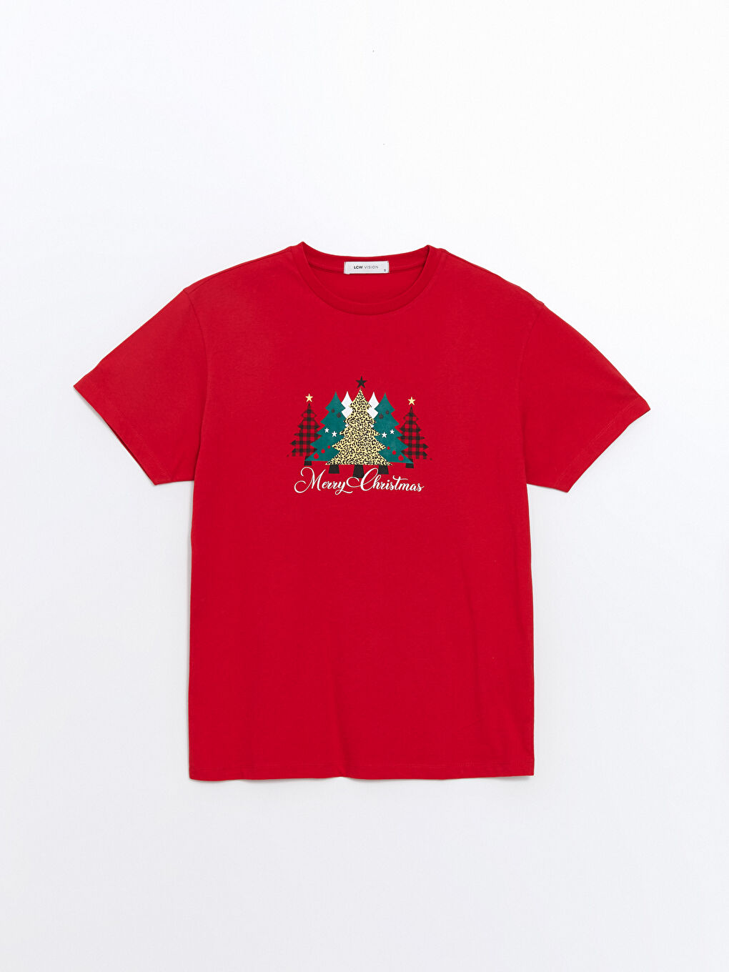 LCW Vision Crew Neck Christmas-Themed Women's T-Shirt -W4CB59Z8-KYU
